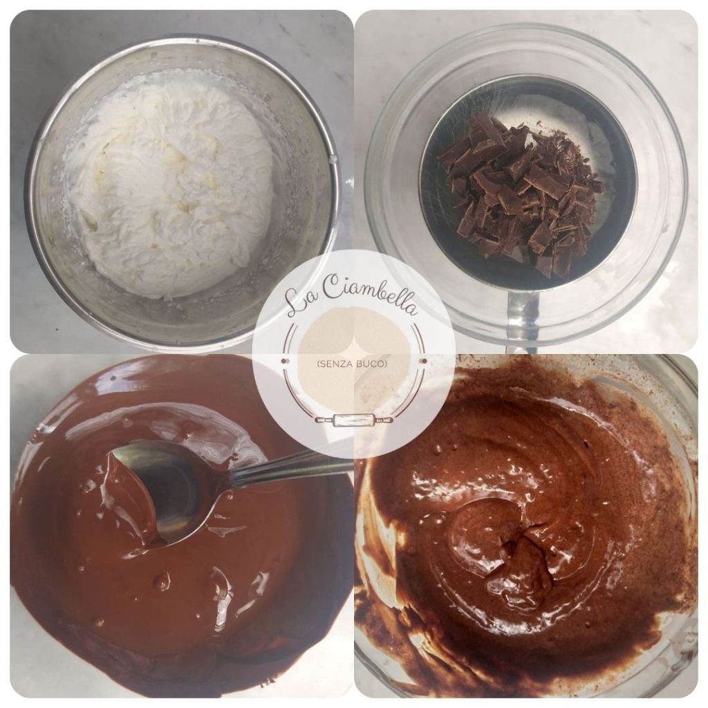 Preparazione delle mousse al cioccolato fondente