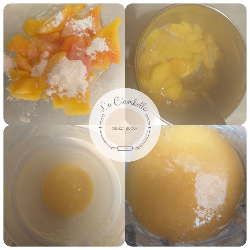 Preparazione della gelée alle pesche