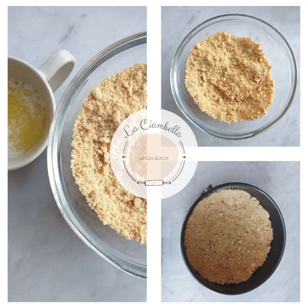 preparazione della base di biscotti