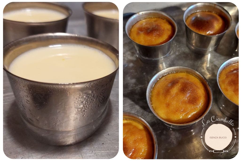 Creme caramel - prima e dopo