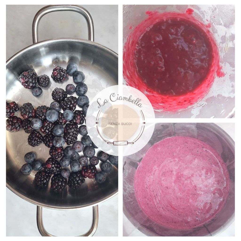 mousse yogurt e frutti di bosco