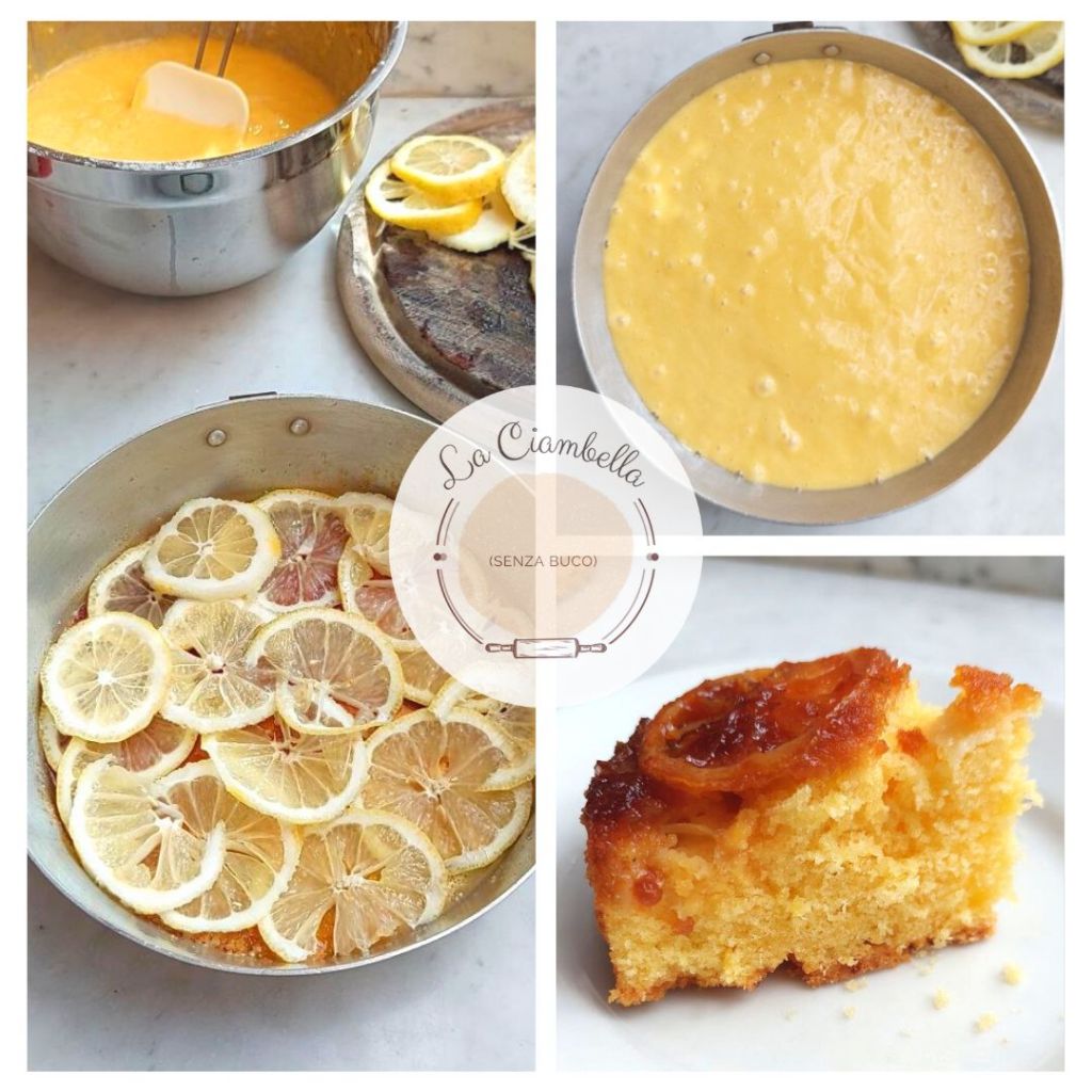 Assemblaggio della torta rovesciata al limone